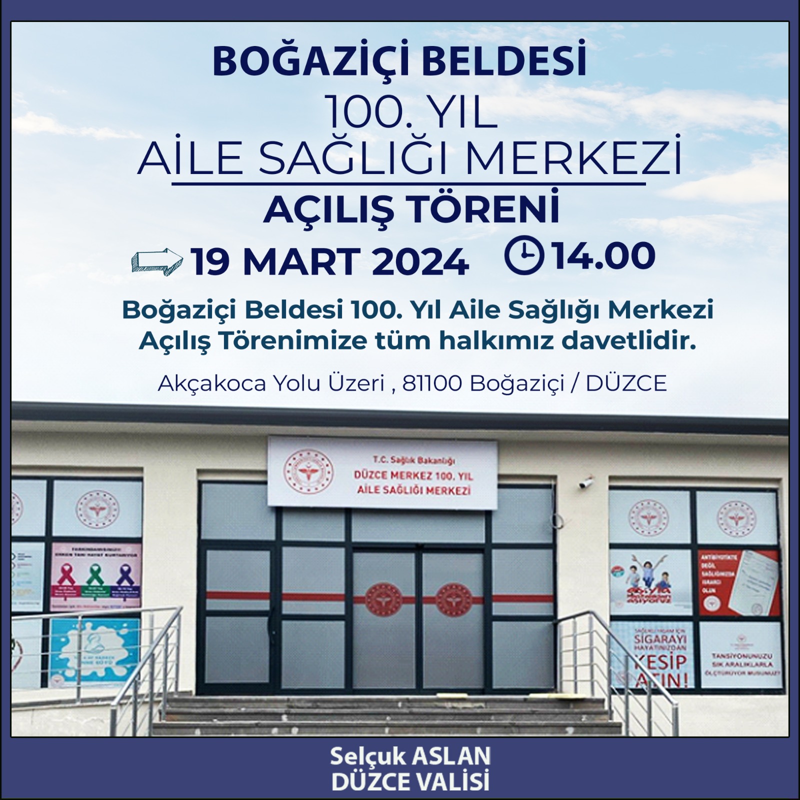 BOĞAZİÇİ BELDESİ 100.YIL AİLE SAĞLIĞI MERKEZİ AÇILIŞ TORENİ
