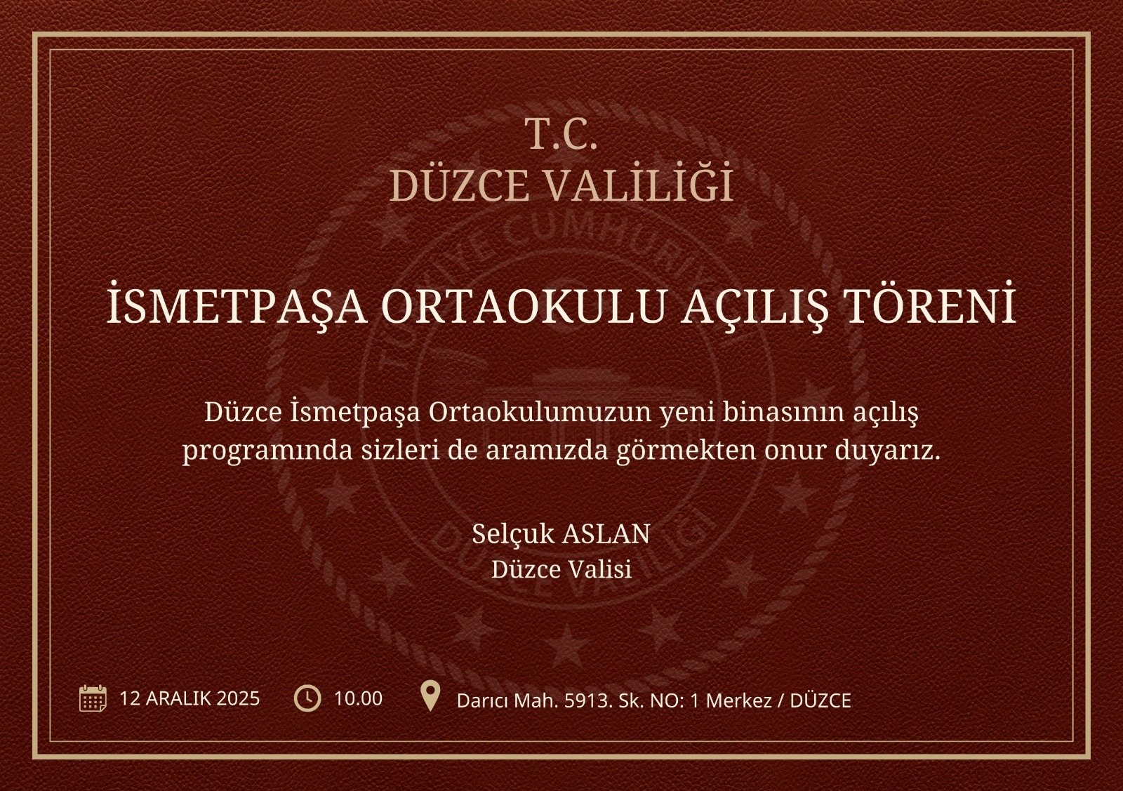 Düzce’de İsmetpaşa Ortaokulu’nun Yeni Binası Açılıyor